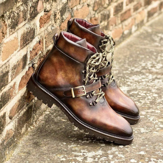 Brown calf leather Avarest Patina Hiking Boots II for stylish outdoor adventures