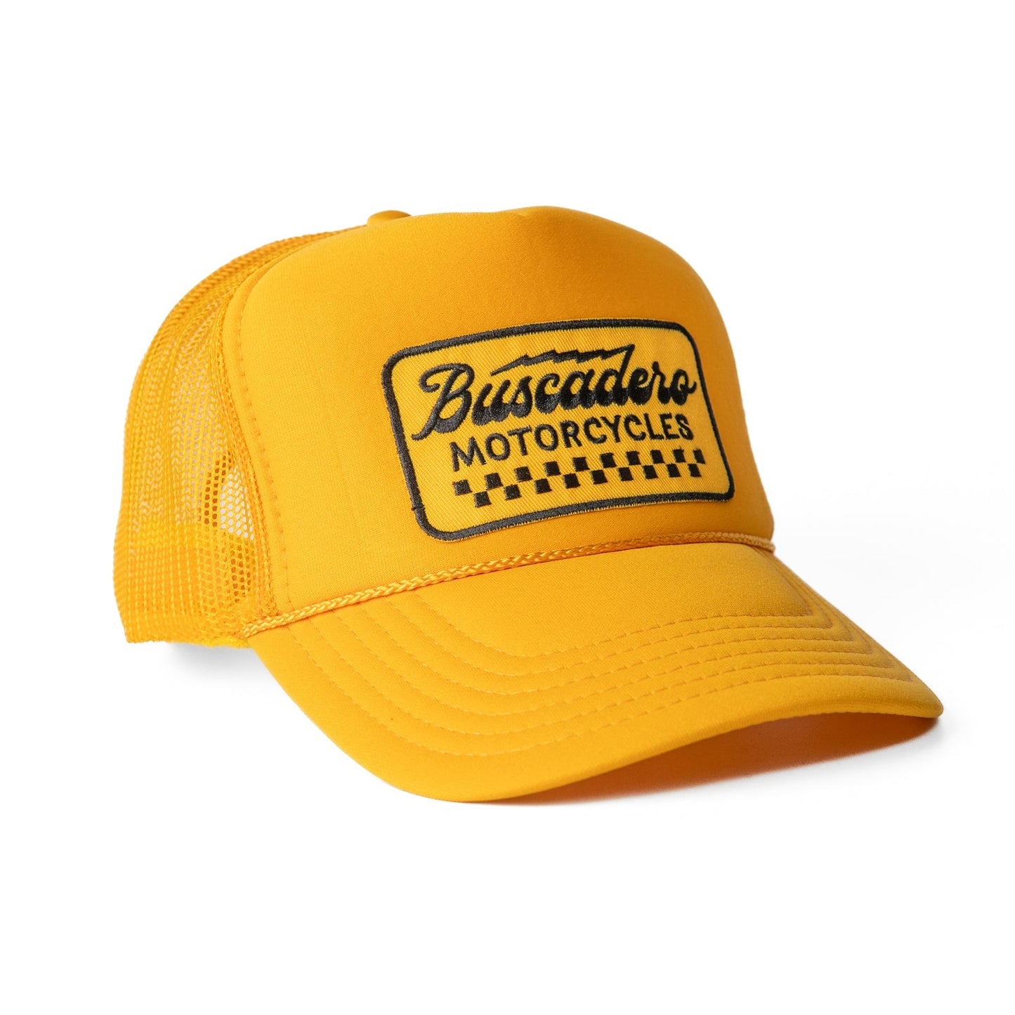Buscadero Motorcycles 'Banner’ Foam Trucker Hat - Gold
