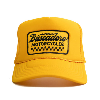 Buscadero Motorcycles 'Banner’ Foam Trucker Hat - Gold
