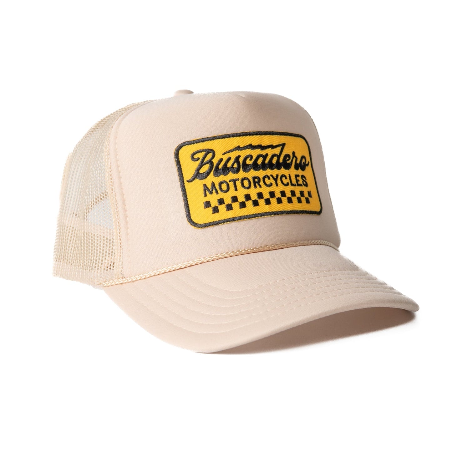 Buscadero Motorcycles 'Banner’ Foam Trucker Hat - Off White