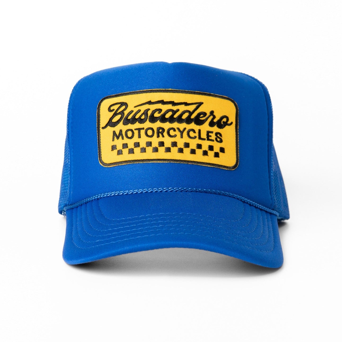 Buscadero Motorcycles 'Banner’ Foam Trucker Hat - Royal Blue