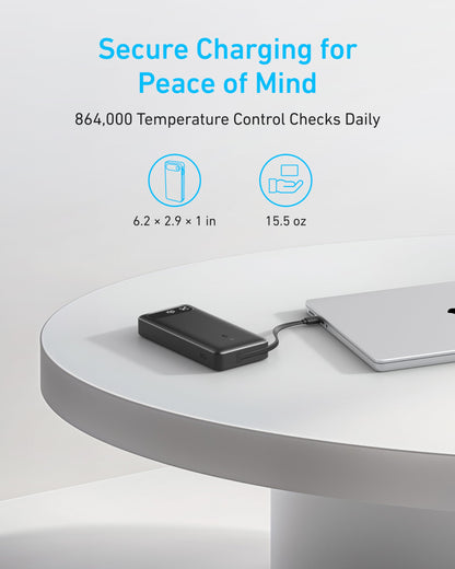 Anker Power Bank (20K, 87W, Built-In USB-C Cable) - Mann