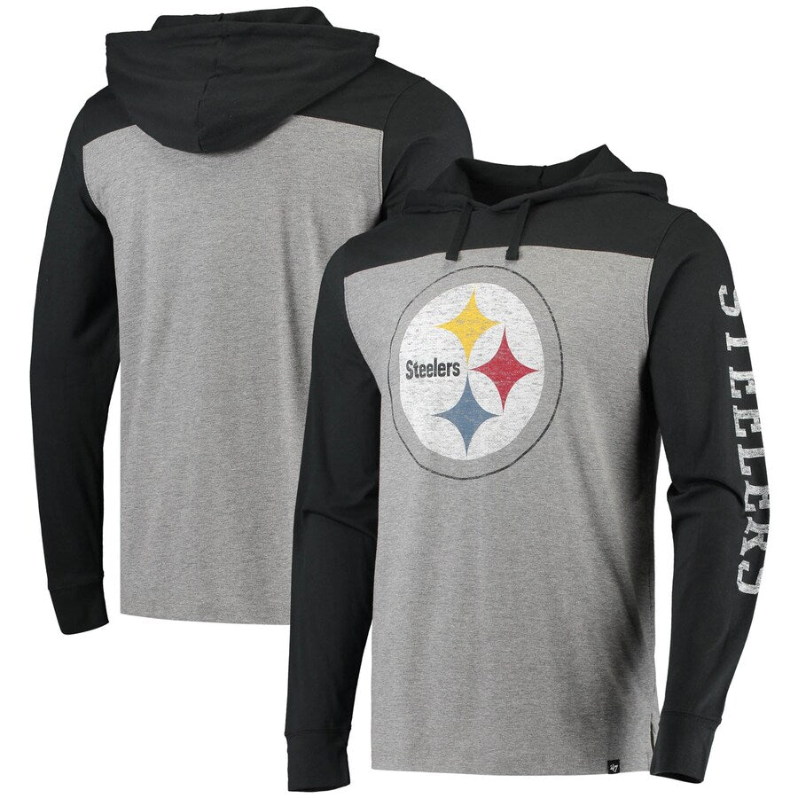Pittsburgh Steelers - Heathered Gray/Black Franklin Wooster Men's Hoodie - Mann