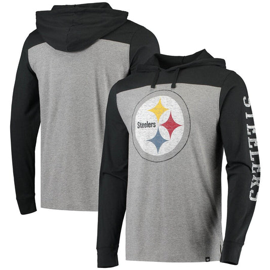 Pittsburgh Steelers - Heathered Gray/Black Franklin Wooster Men's Hoodie - Mann
