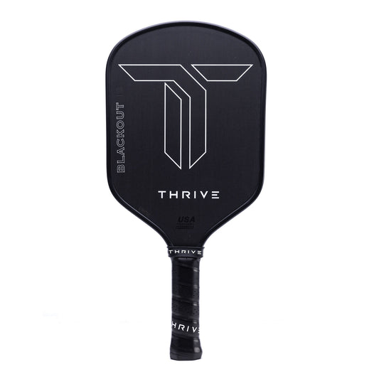 Thrive Pickleball Blackout 16mm (POWER SERIES) Includes Head Cover, Lead Weights, Key Chain, and Weight Card. - Mann
