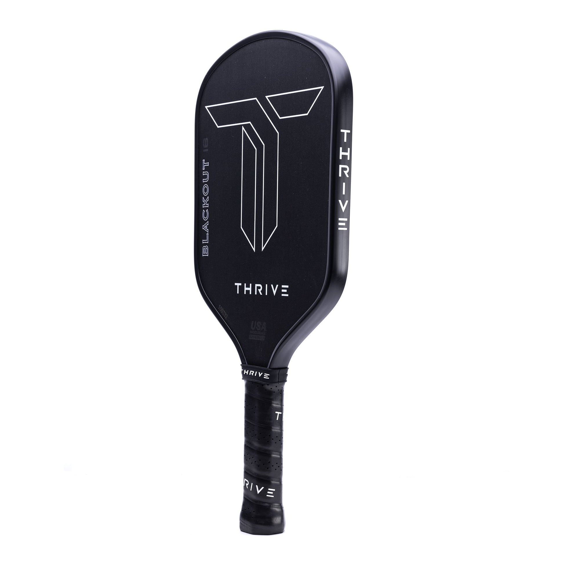 Thrive Pickleball Blackout 16mm (POWER SERIES) Includes Head Cover, Lead Weights, Key Chain, and Weight Card. - Mann