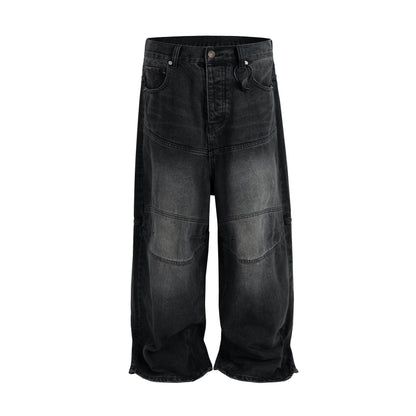 UNDEVELOPED Noir Baggy Biker Denim