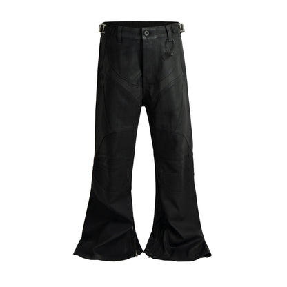 UNDEVELOPED Waxed Flare Biker Denim