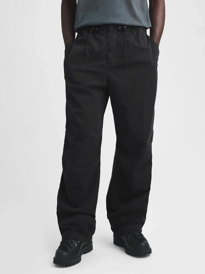 Gap x MadHappy Oversized Parachute Pant - Jet Black - Mann