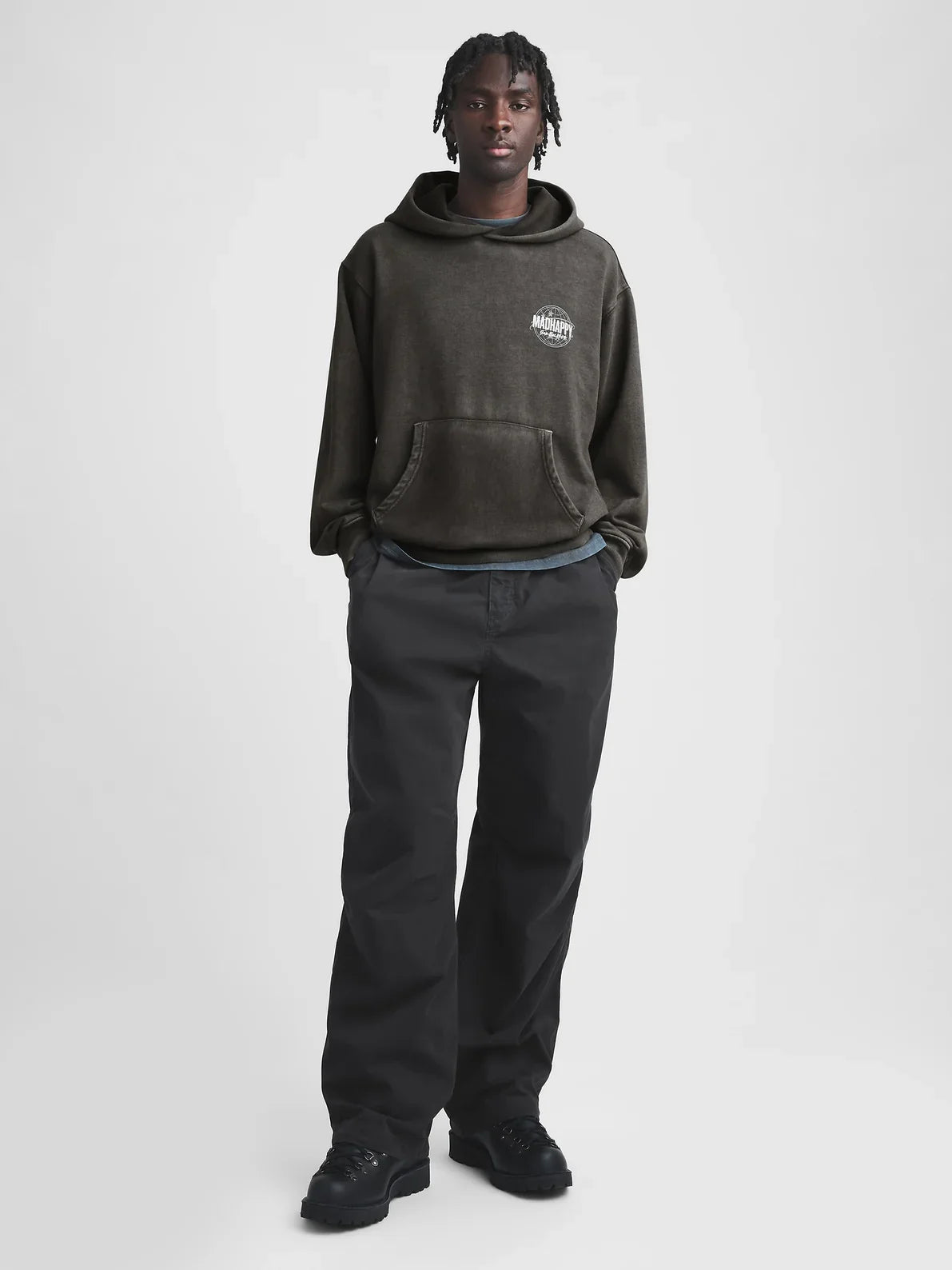Gap x MadHappy Globe Hoodie - Moonless - Mann