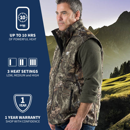 Colorado Mens Heated Hunting Vest - Mossy Oak® Camo - Gobi Heat