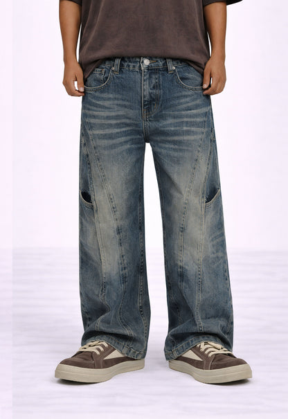 UNDEVELOPED Wideboy Contrast Panel Denim