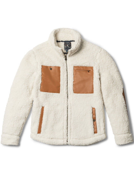 Baja Llama's Deap Shag Cream & Tan Sherpa Fleece Jacket