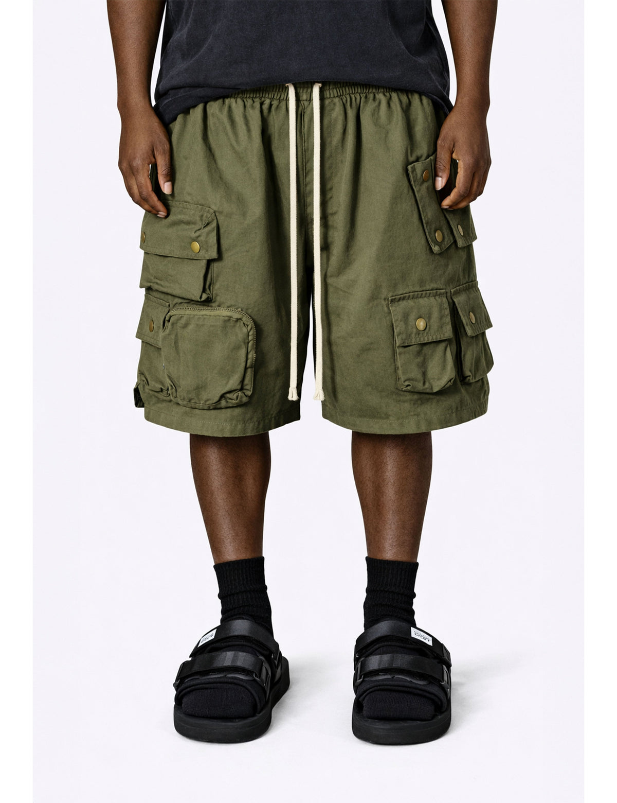 UNDEVELOPED Olive Multi Cargo Shorts