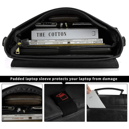 FR Fashion Co. Leather Messenger Bag – Laptop Ready