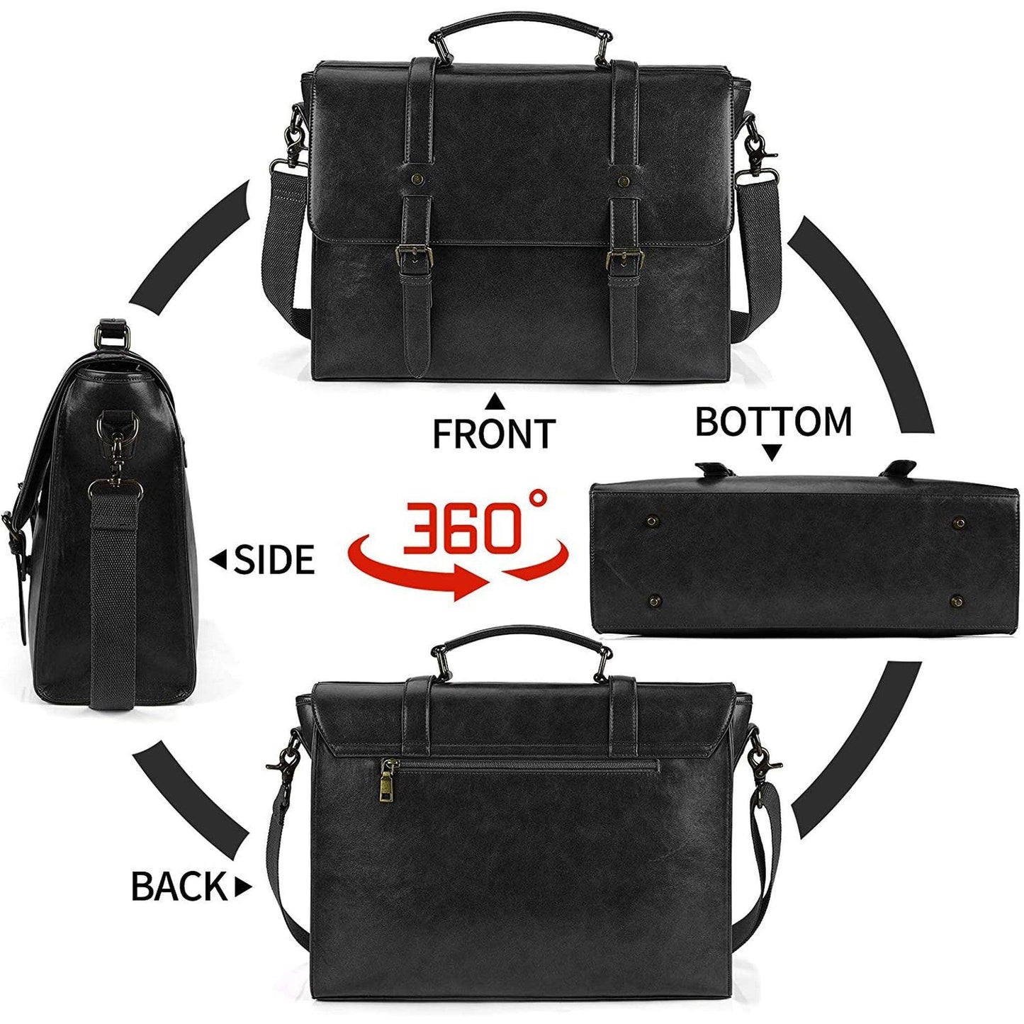 FR Fashion Co. Leather Messenger Bag – Laptop Ready