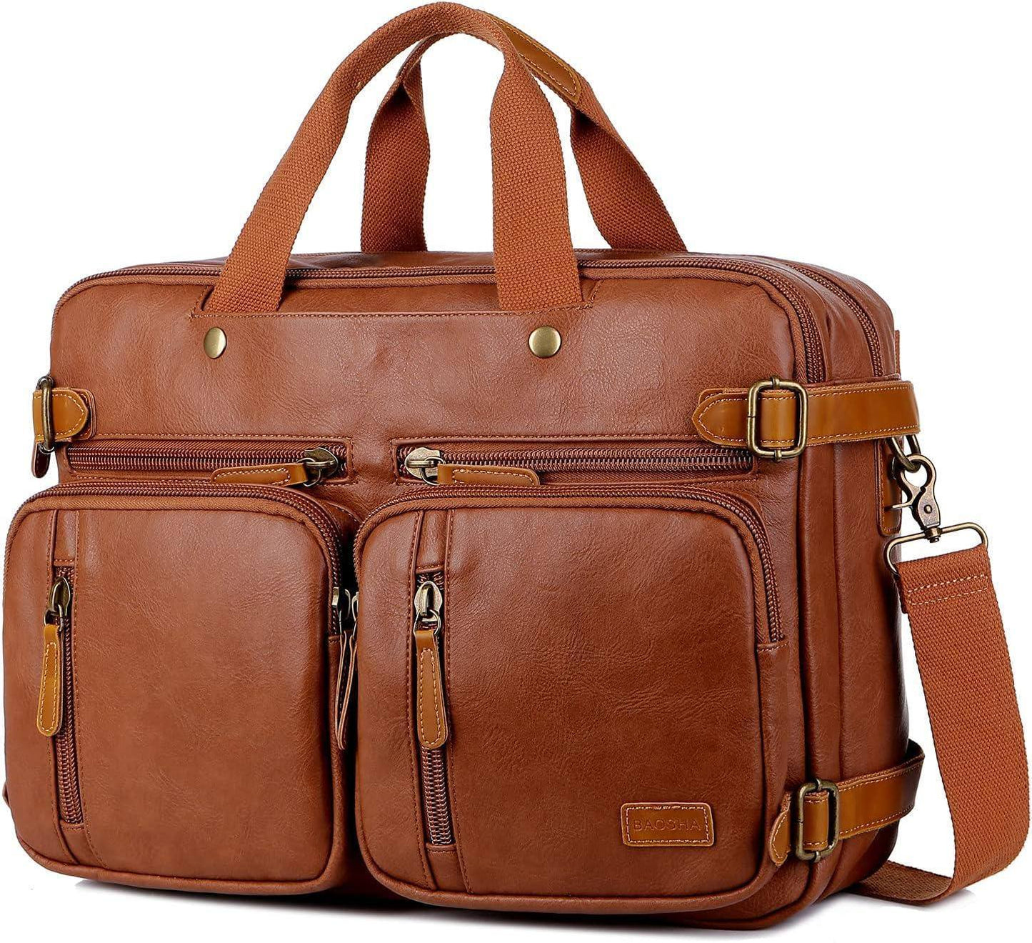 FR Fashion Co. Leather Messenger Bag – Secure Anti-Theft Convertible Work