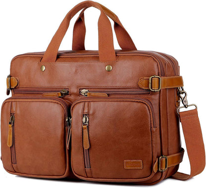 FR Fashion Co. Leather Messenger Bag – Secure Anti-Theft Convertible Work