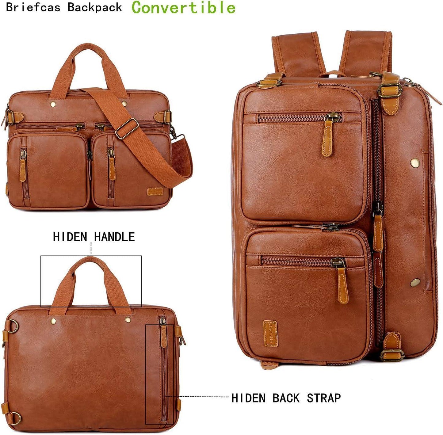 FR Fashion Co. Leather Messenger Bag – Secure Anti-Theft Convertible Work
