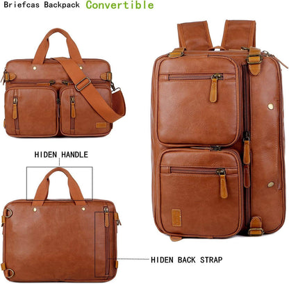FR Fashion Co. Leather Messenger Bag – Secure Anti-Theft Convertible Work