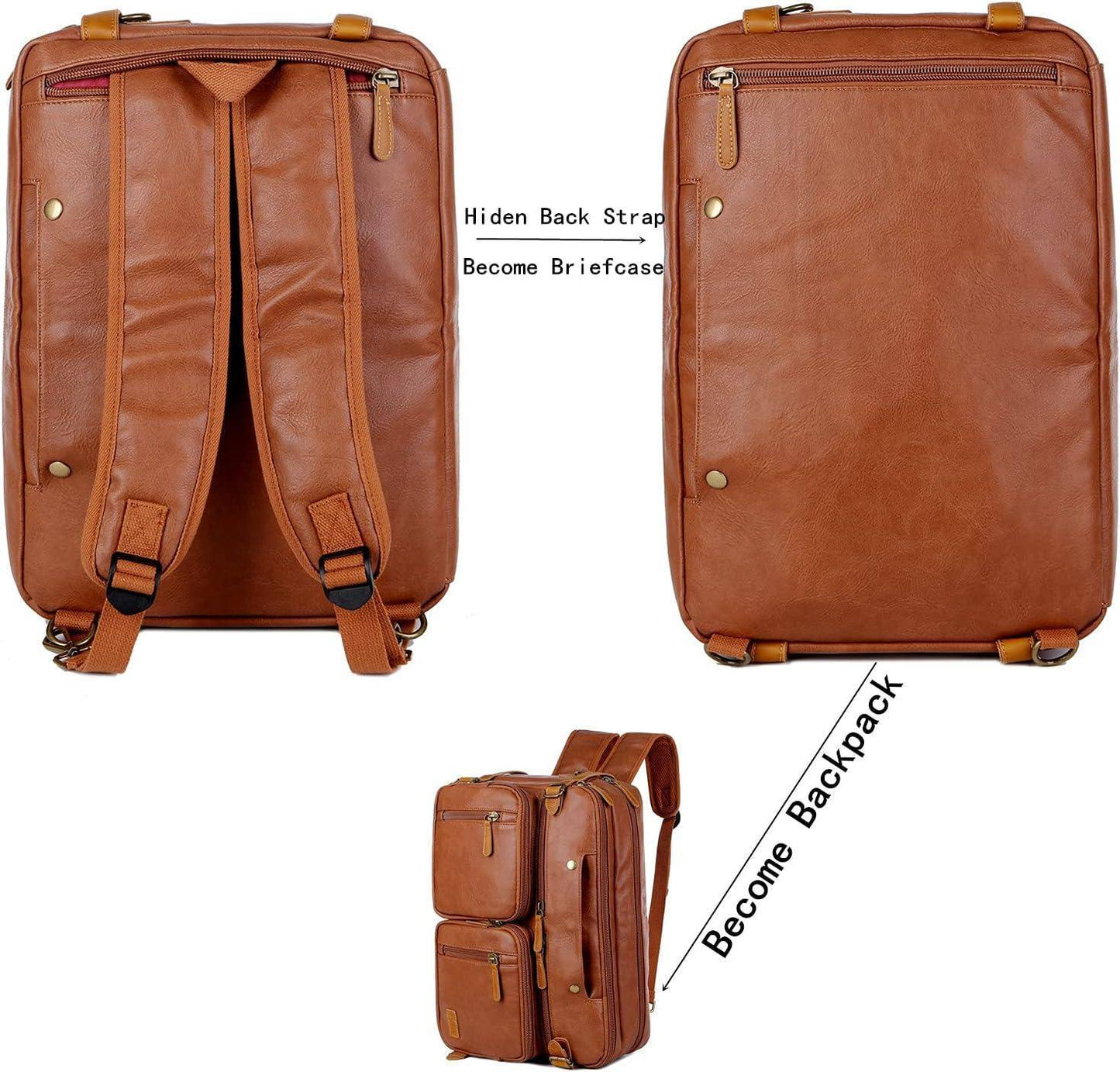 FR Fashion Co. Leather Messenger Bag – Secure Anti-Theft Convertible Work