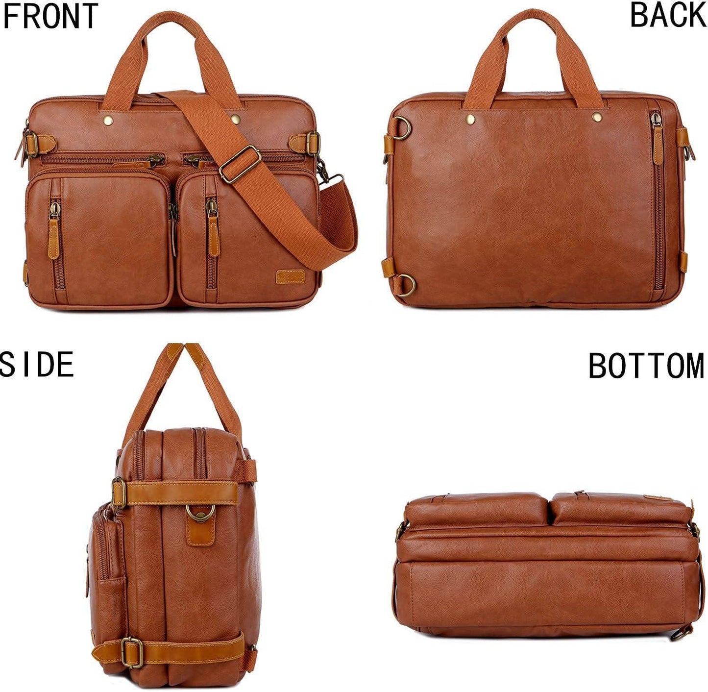 FR Fashion Co. Leather Messenger Bag – Secure Anti-Theft Convertible Work