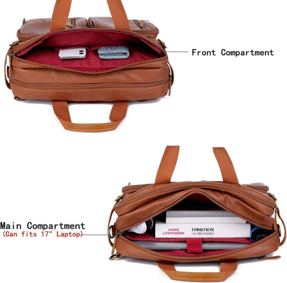 FR Fashion Co. Leather Messenger Bag – Secure Anti-Theft Convertible Work