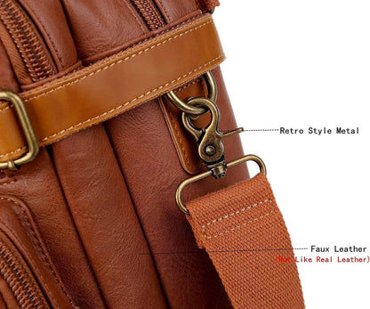 FR Fashion Co. Leather Messenger Bag – Secure Anti-Theft Convertible Work