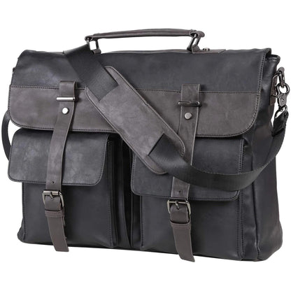 FR Fashion Co. Leather Messenger Bag – Water-Resistant Professional Commute
