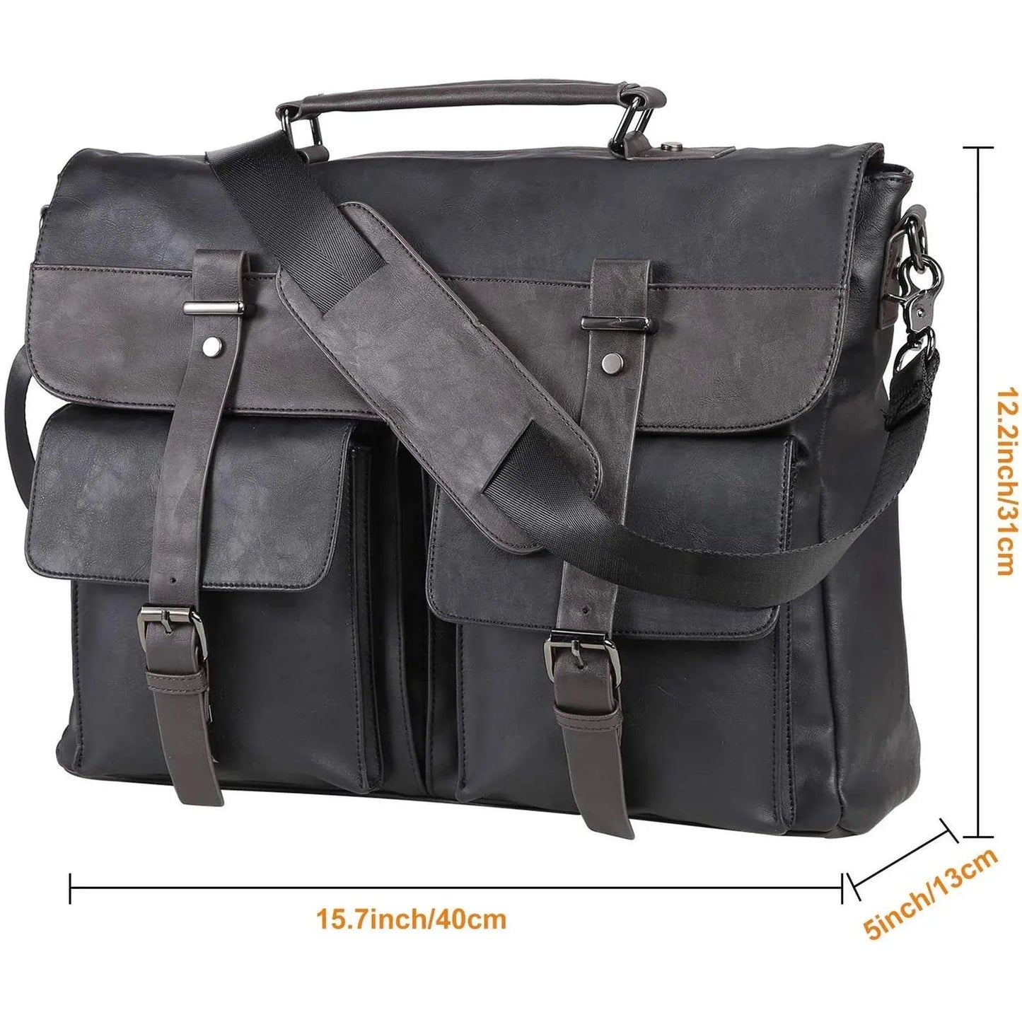 FR Fashion Co. Leather Messenger Bag – Water-Resistant Professional Commute