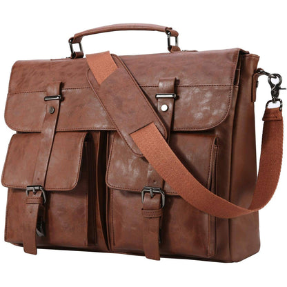 FR Fashion Co. Leather Messenger Bag – Water-Resistant Professional Commute