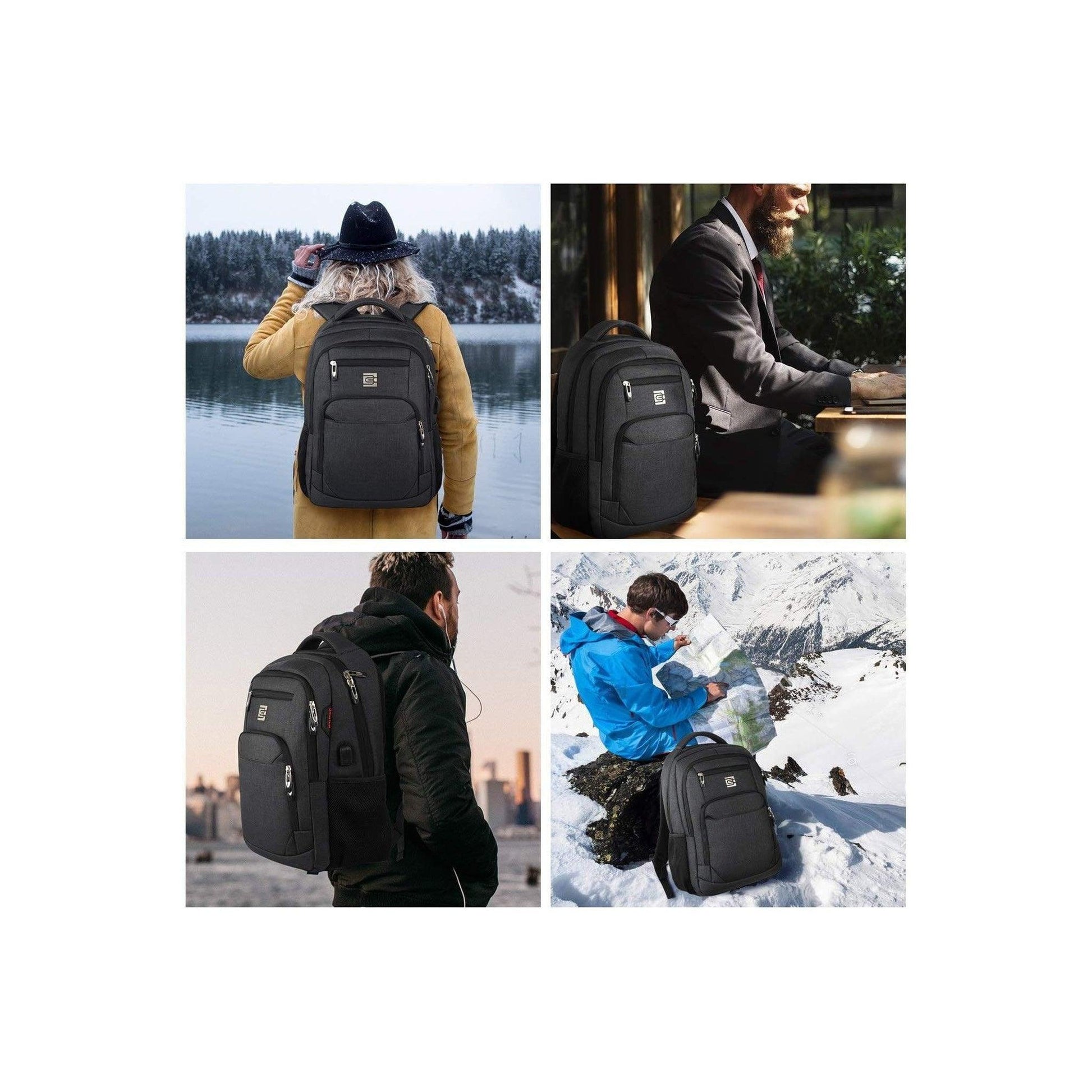 Fashionable Tech-Ready Travel Laptop Backpack - FR Fashion Co.
