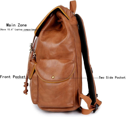 Premium Leather Flap Cover Backpack - FR Fashion Co.