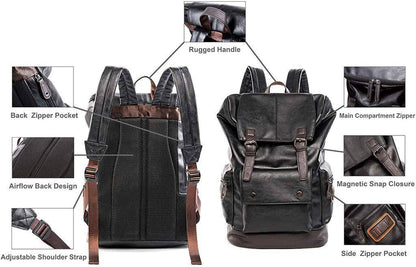 FR Fashion Co. Leather Backpack – Water-Resistant Secure Anti-Theft