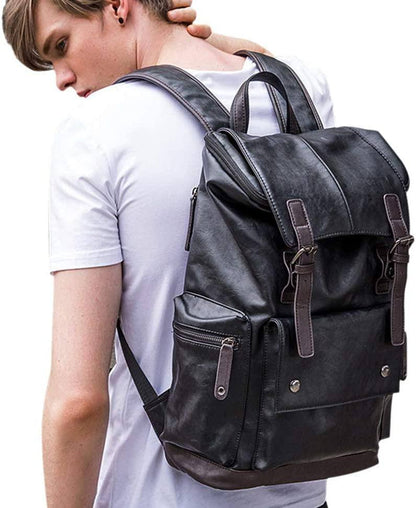 FR Fashion Co. Leather Backpack – Water-Resistant Secure Anti-Theft