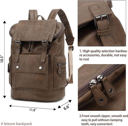 FR Fashion Co. Leather Backpack – Water-Resistant Secure Anti-Theft