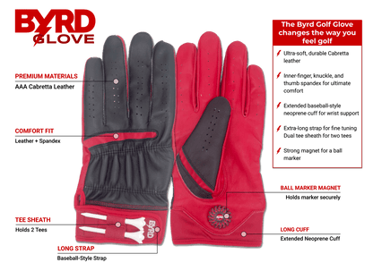Byrd Golf Glove ∞ Black/Red
