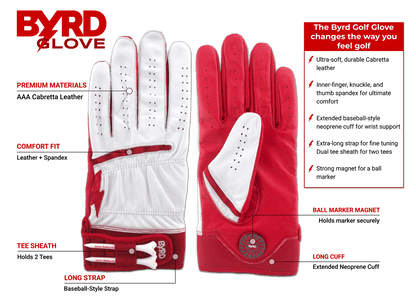 Byrd Golf Glove ∞ White/Red