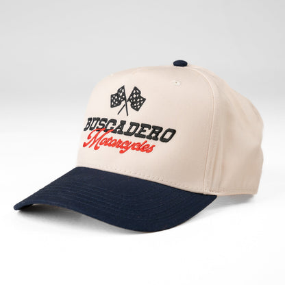 Buscadero Motorcycles 'Grand Prix' Two Tone Mid Profile Hat