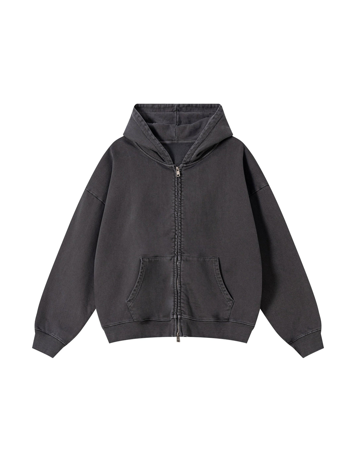 UNDEVELOPED Grey Vintage Wash Zip-Up Hoodie