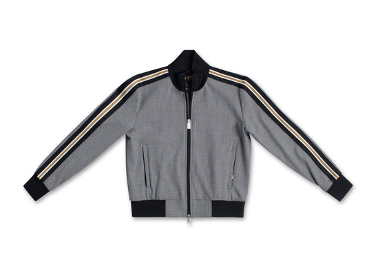 OTD Houndstooth Track Jacket With Side Tape Detail - Mann