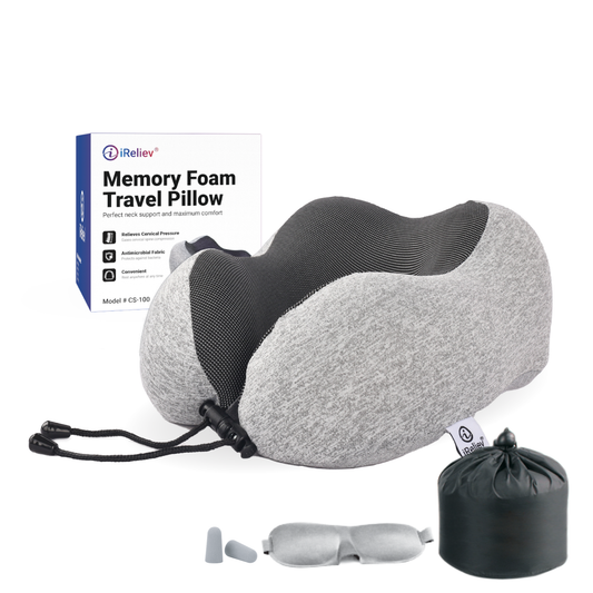 iReliev Memory Foam Travel Pillow