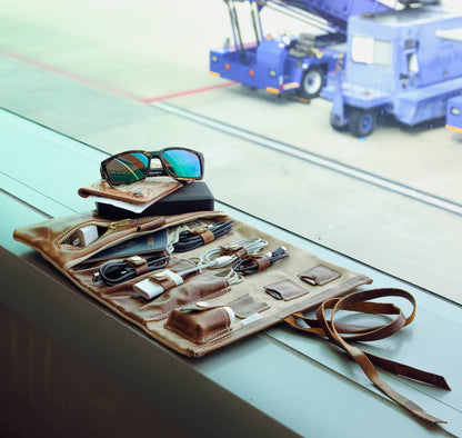 Leather and Canvas Tech Roll - Lifetime Leather Co