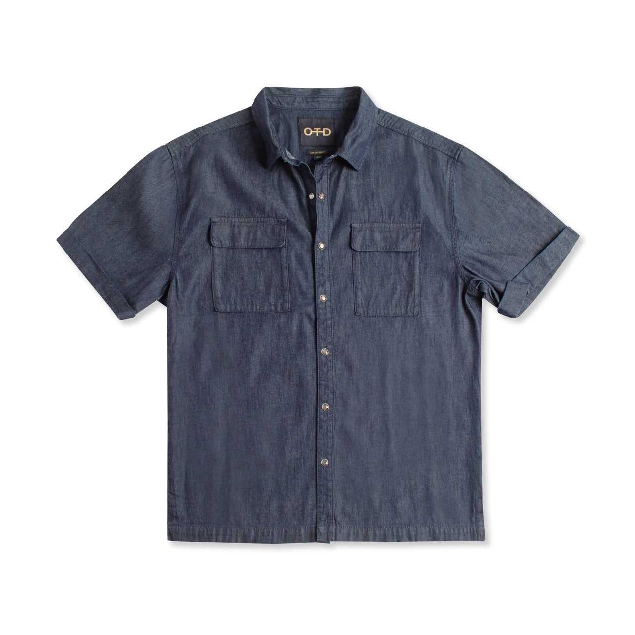 OTD Indigo Denim Short Sleeve Buttoned Shirt - Mann