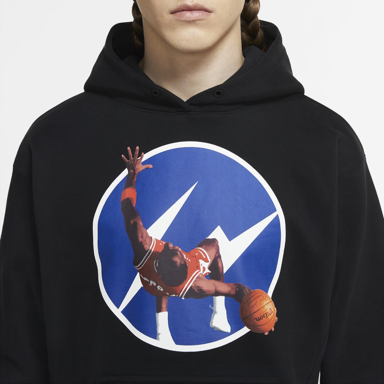 Size S Jordan x Fragment Design Image Pullover Hoodie 'Black'