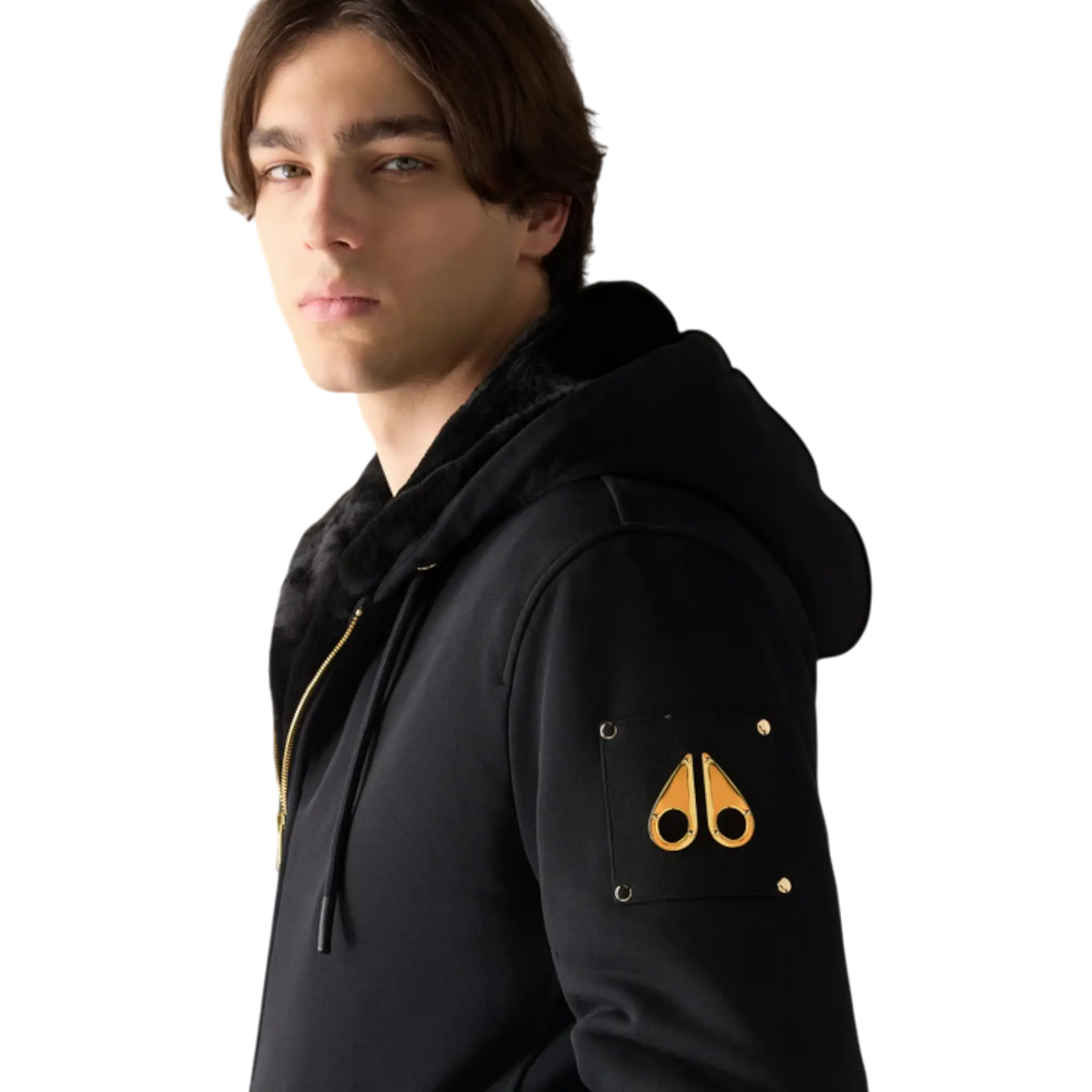 Moose Knuckles Classic Bunny Zip-Up Hoodie 'Black/Black Fur'