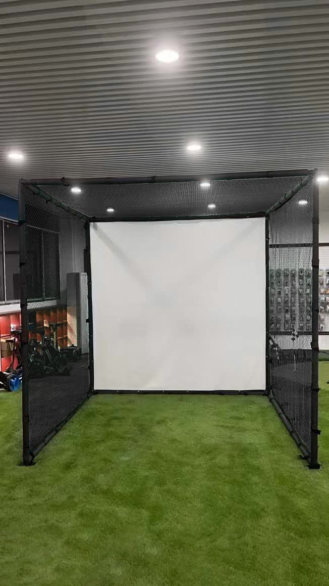 Yunic Golf Driving Cage with Metal Frame and Simulator Impact Screen - Mann