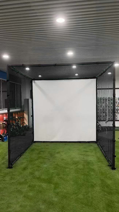 Yunic Golf Driving Cage with Metal Frame and Simulator Impact Screen - Mann