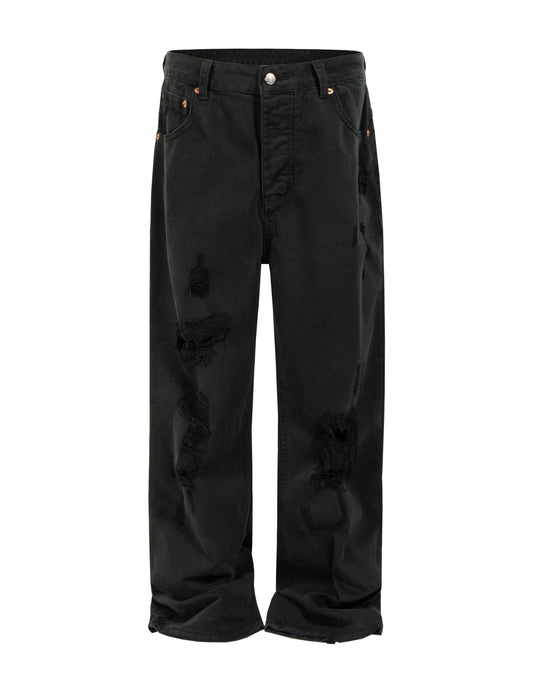UNDEVELOPED Noir Destroyed Work Pants