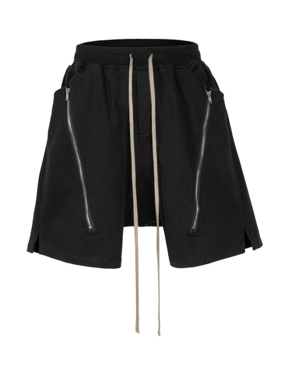 UNDEVELOPED Noir Zip Drawstring Cargo Shorts